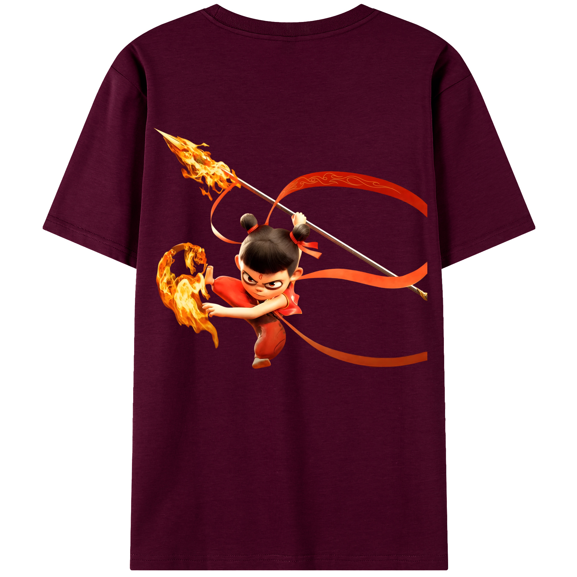 （画像用） Ne Zha 2 ナタ 魔童の大暴れ レディース半袖Tシャツ(バックプリント)